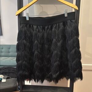 Banana Republic Black Fringe Mini Skirt